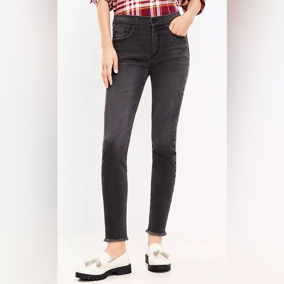 Ann Taylor Loft Skinny Frayed Jeans - Picture 2 of 6